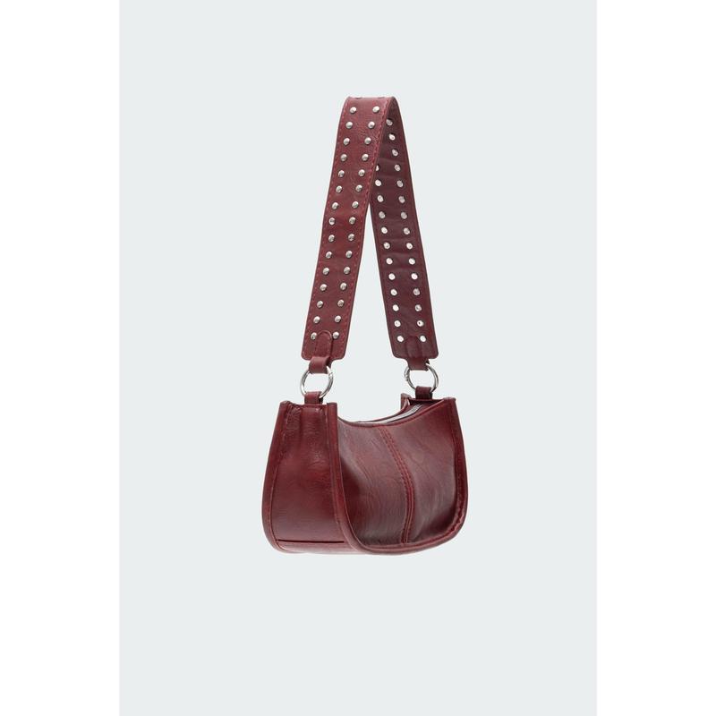 Studded Strap Faux Leather Bag