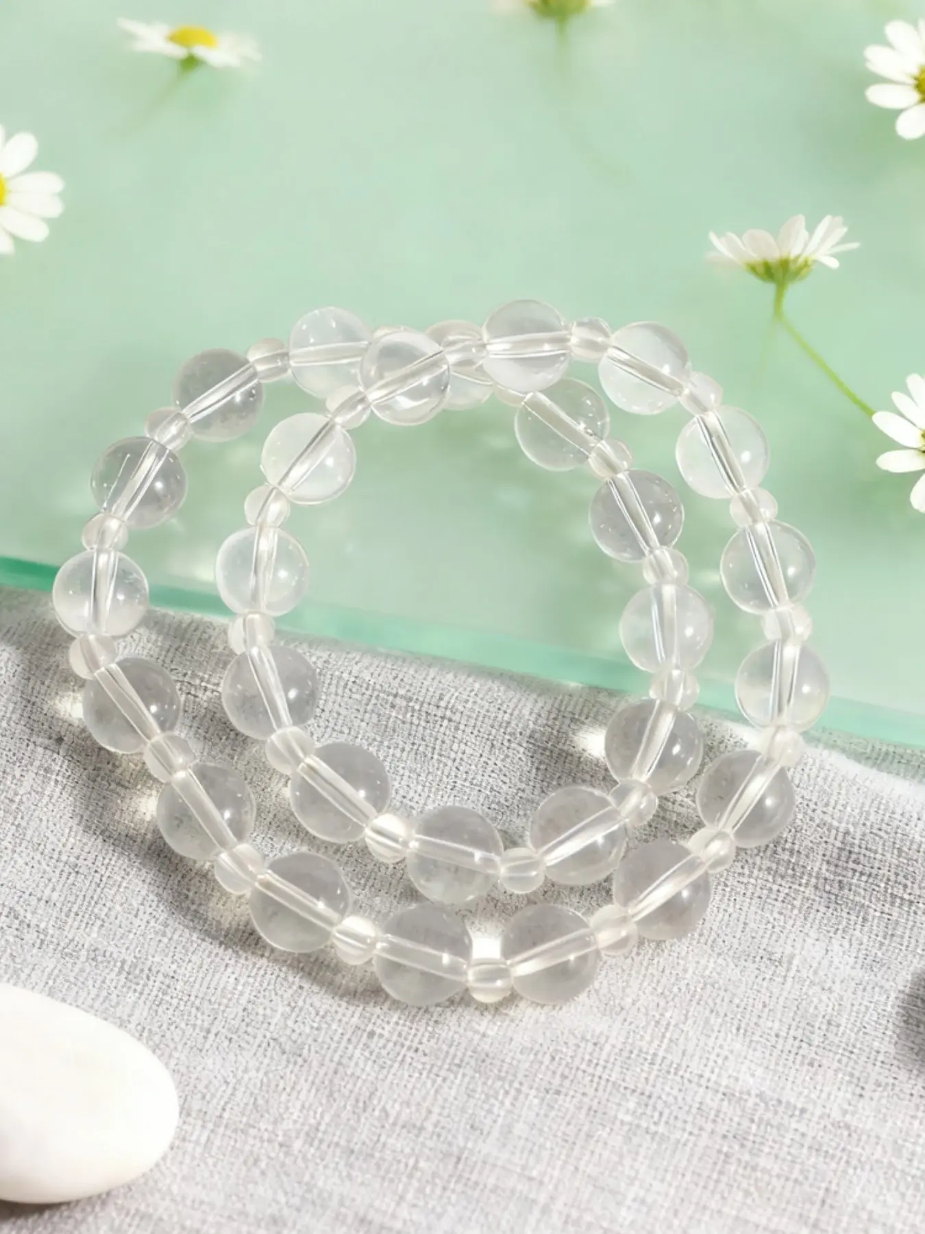 Natural Crystal Bracelet, Healing Crystal Chakra Balancer, Elastic Beaded Women's Bracelet, Perfect Christmas Birthday Gift