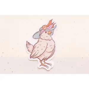 Edna von Cluckenberg Clear Vinyl Sticker