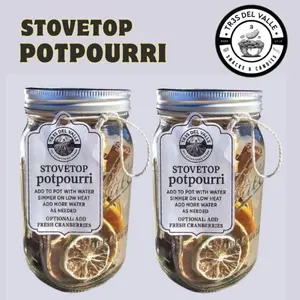 Tr3s Del Valle 32oz Stovetop Potpourri Jar Eco-Friendly Reusable Glass Dual-Use for Home Fragrance Versatile 1-4 Pack Perfect Valentine’s Day Gift