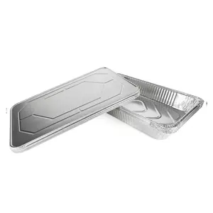 IDL Packaging Full Size Aluminum Steam Table Pans with Lids - Deep, 21" x 13" x 3" (pack of 5) - Disposable Foil Pan for Grilling, Roasting, BBQ, Cooking, Baking, Freezing