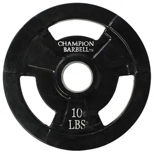 Champion Barbell  10 lbs Olympic Rubber Coated Grip Plate