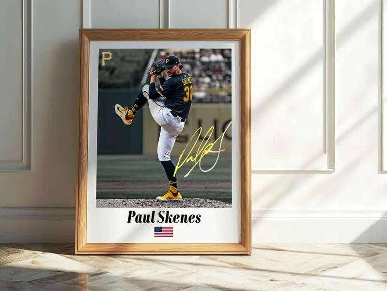 Paul Skenes Poster, Baseball Star Wall Art, Picther Sports Print, Modern Baseball Artwork for Game Room & Office