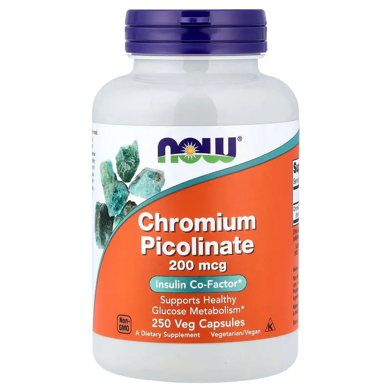 NOW Foods Chromium Picolinate, 200 mcg, 250 Veg Capsules