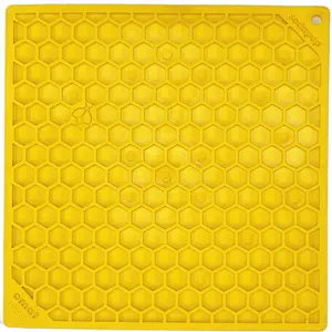 sodapup Honeycomb Design Emat Enrichment Lick Mat for Dogs & Cats - Thermoplastic Rubber - Soothes Calms & Promotes Fresh Breath - Intermediate Level - Dishwasher Safe