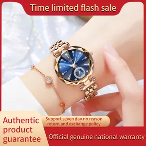 【TikTokShopBlackFriday】 Elegant Lady's Jewelry  BraceletWristwatch: lt can be used as a watch orworn as abracelet. The fashionable and elegant design ispaired witha romantic love gift box.