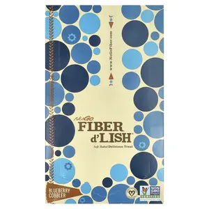 NuGo Nutrition Fiber d'Lish, Blueberry Cobbler, 16 Bars 1.6 oz (45 g) Each