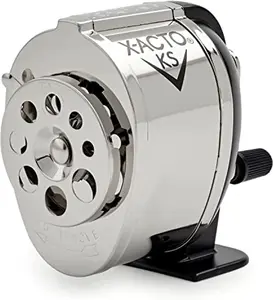 X-ACTO KS Manual Pencil Sharpener, Mountable, Metal, 1 Count - Classroom, Teacher Supplies, Adjustable for 8 Pencil Sizes Elmers
