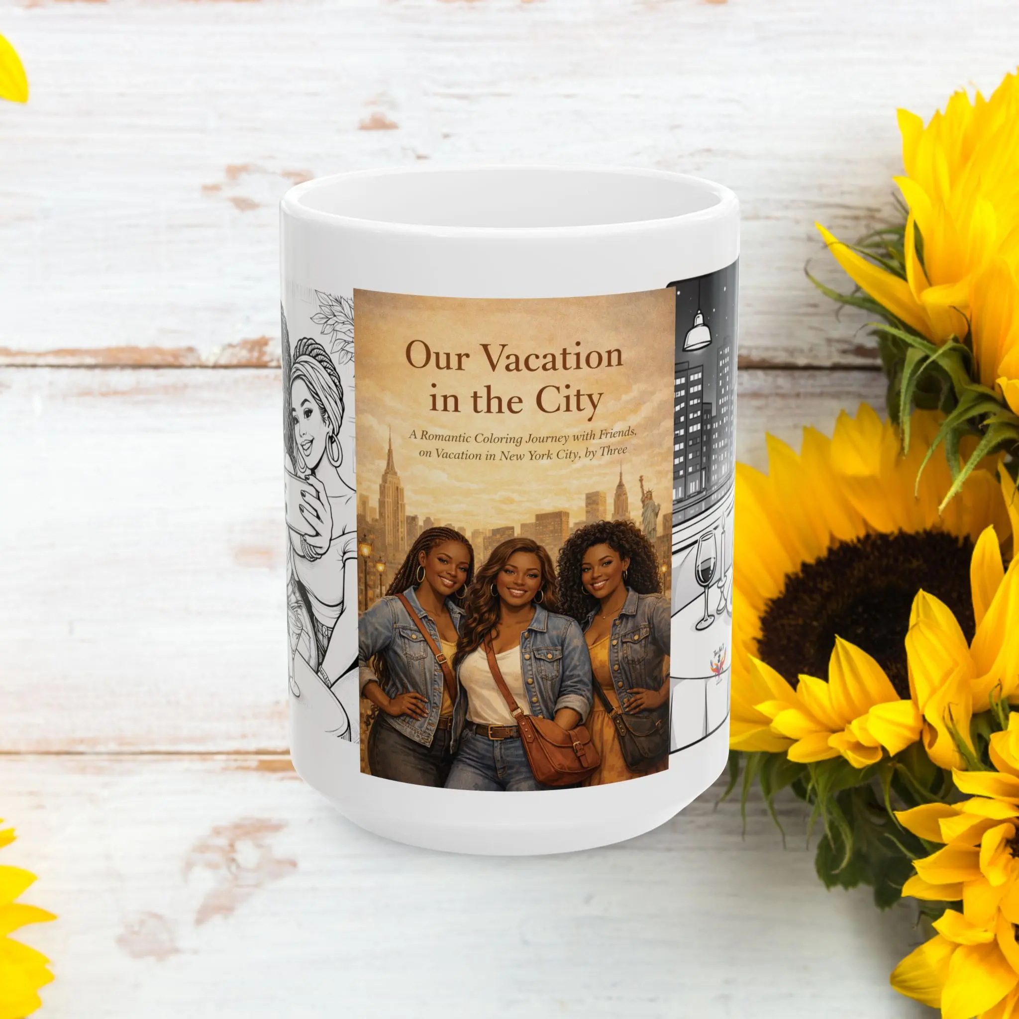 Our Vacation Coloring Book Ceramic Mug, 11oz or 15oz