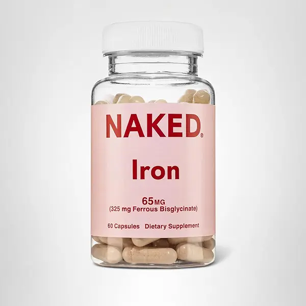 Iron 65mg (325mg Ferrous Bisglycinate), High Potency Iron Supplement for Healthy Red Blood Cell Production, Cellular Energy & Iron Deficiency Support, Non-GMO, Gluten-Free, 60 Capsules