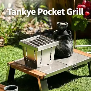 Portable Pocket-Size Stainless Steel Stove - Foldable Mini Fire Pit for Camping, Tea Brewing (4.53×4.53×3.54 in, 0.88 lbs) | Outdoor Camp Kitchen Grill Stove
