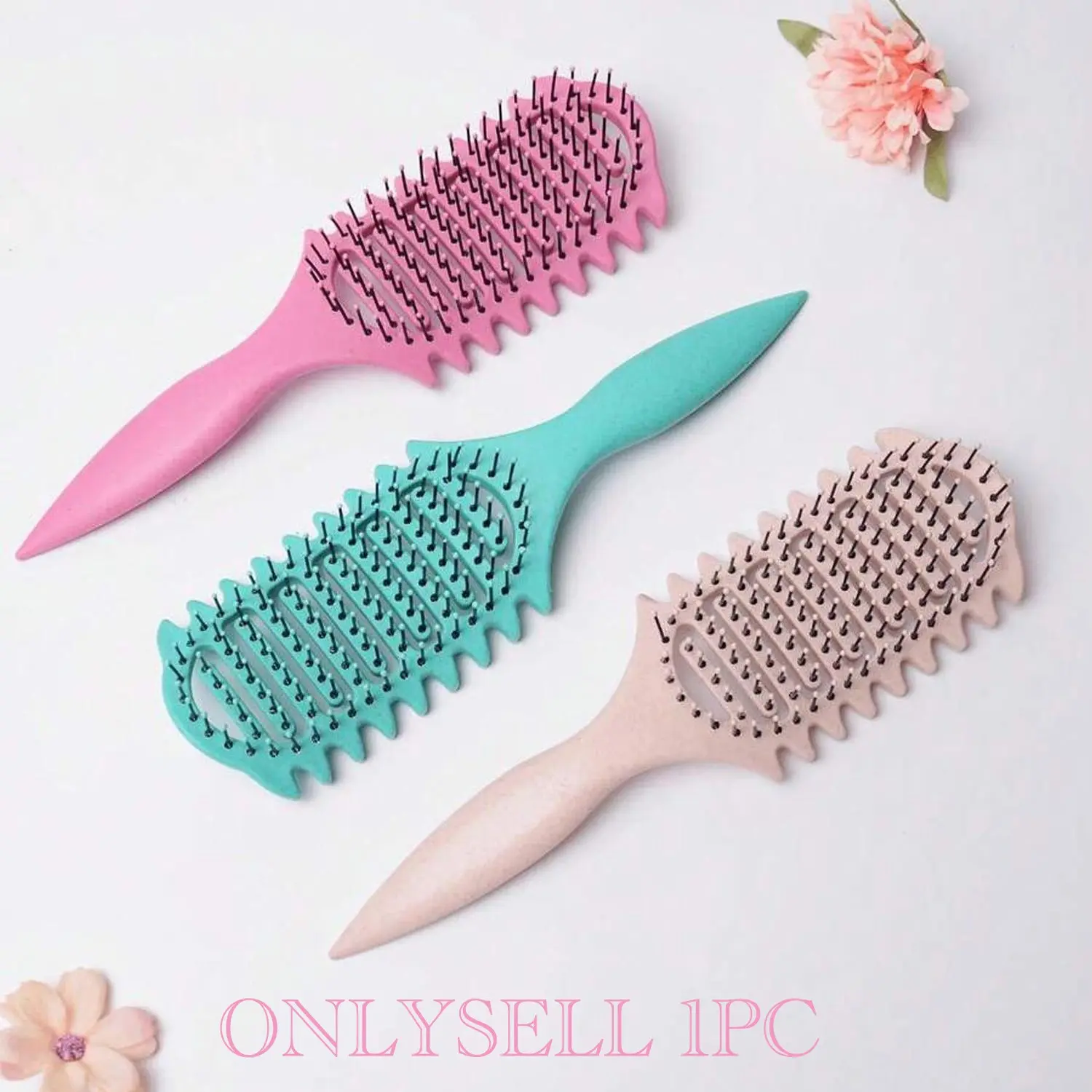 Vented Curl Defining Brush, Hair Brushes, Hair grooming brush, Hair Styling Brush for Curly, Wavy & Coily Hair, Airflow Comb for Fast Drying, Curl Enhancing & Edge Lift, Detangling Brush for Wet & Dry Hair, Ideal for Travel