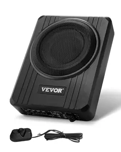 VEVOR 8" 400W Underseat Car Subwoofer, Slim Powered Car Subwoofers Under the Seat, Low Profile Audio Sub Built-in Amplifier, High/Low Level Input & Volume Controller for SUVs, Car, Truck, RV