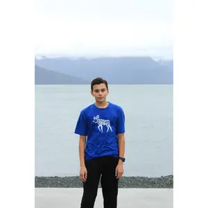 Men Heather Deep Royal Moose T-shirt