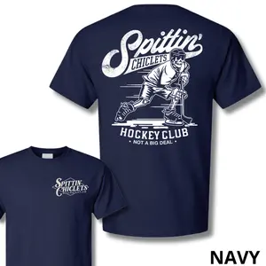 Spittin Chiclets Hockey Club 2 Sides T-Shirt for Men, Essential Wardrobe Piece, Perfect Fit, Ultimate Comfort, Ideal for Hockey Enthusiasts and Casual Wear