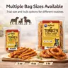 HUBERT Premium Turkey Tendon Dog Chew Sticks - Single Ingredient, Grain-Free, Hypoallergenic, Crunchy, High-Protein Natural Treats for Puppies with Sensitive Digestion, 4 oz Sticks & Rings, Resealable Reward Bags