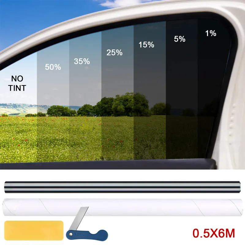 1% 5% 15% 20% 25% 35% 50%VLT Car Window Tint Roll (300/600CM) – UV/IR/Heat/Glare Shield, Scratch-Resistant for Car/Home/Office & Rear Glass Sun Shade