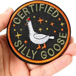 Cute Goose Design Hook & Loop Patch, 1 Count Colorful Embroidered Patch, DIY Applique Accessories for Backpacks, Dog Harnesses, Vests, Embroidery Design