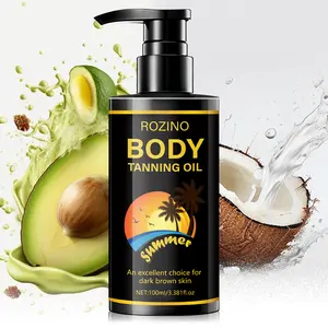 ROZINO Body Tanning Oil - Summer - Ready Sun - Kissed Skin Sunless Self Tanner Bronzing Lotion (100ML）
