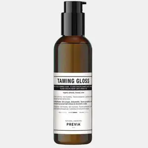 PREVIA Hair Gloss Taming Serum & Leave-In Conditioner - Anti-Frizz Heat Protectant for Dry Damaged Hair - Organic Almond Vegan Moisturizing Gloss - 6.7 oz