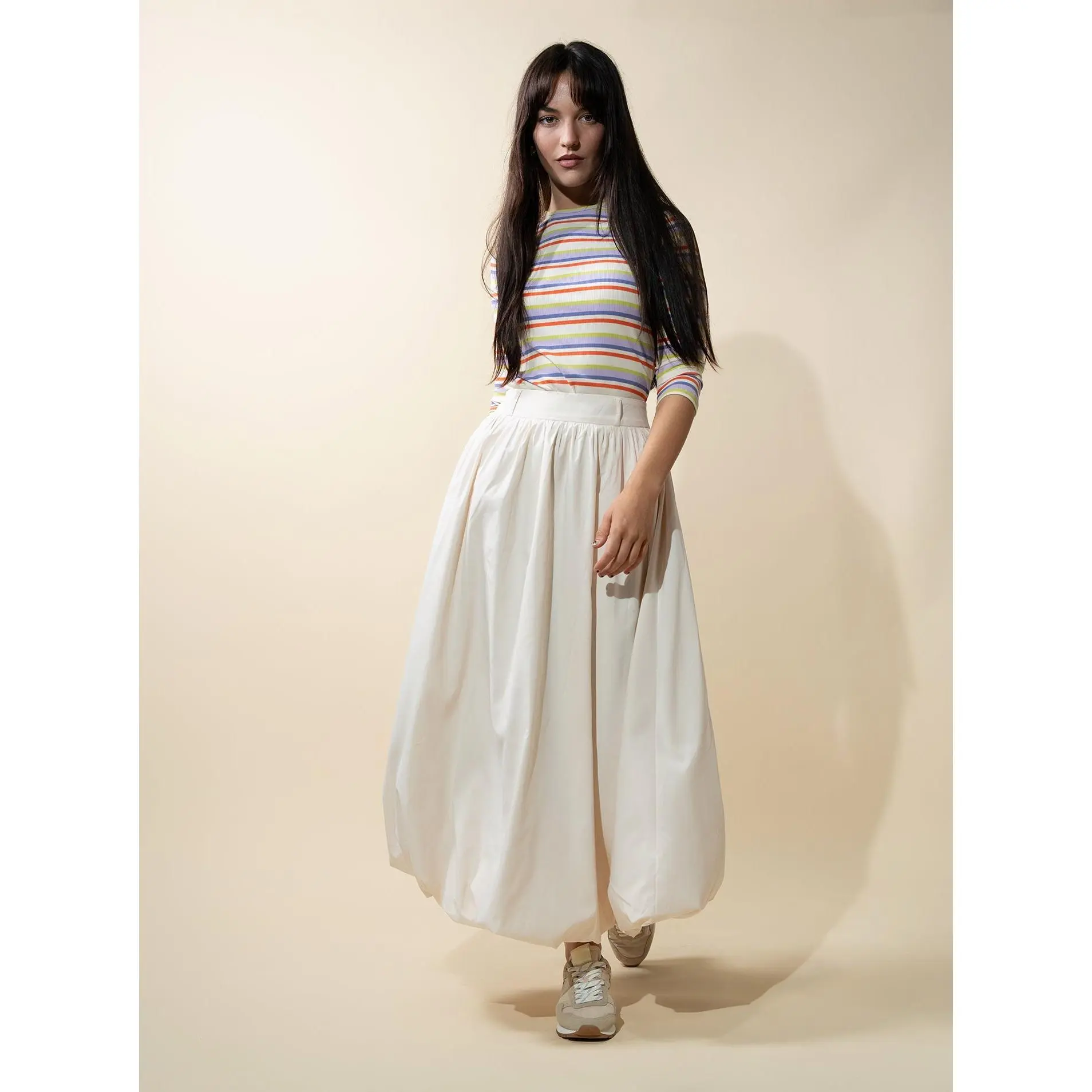 Taffeta Bubble Skirt-Ivory