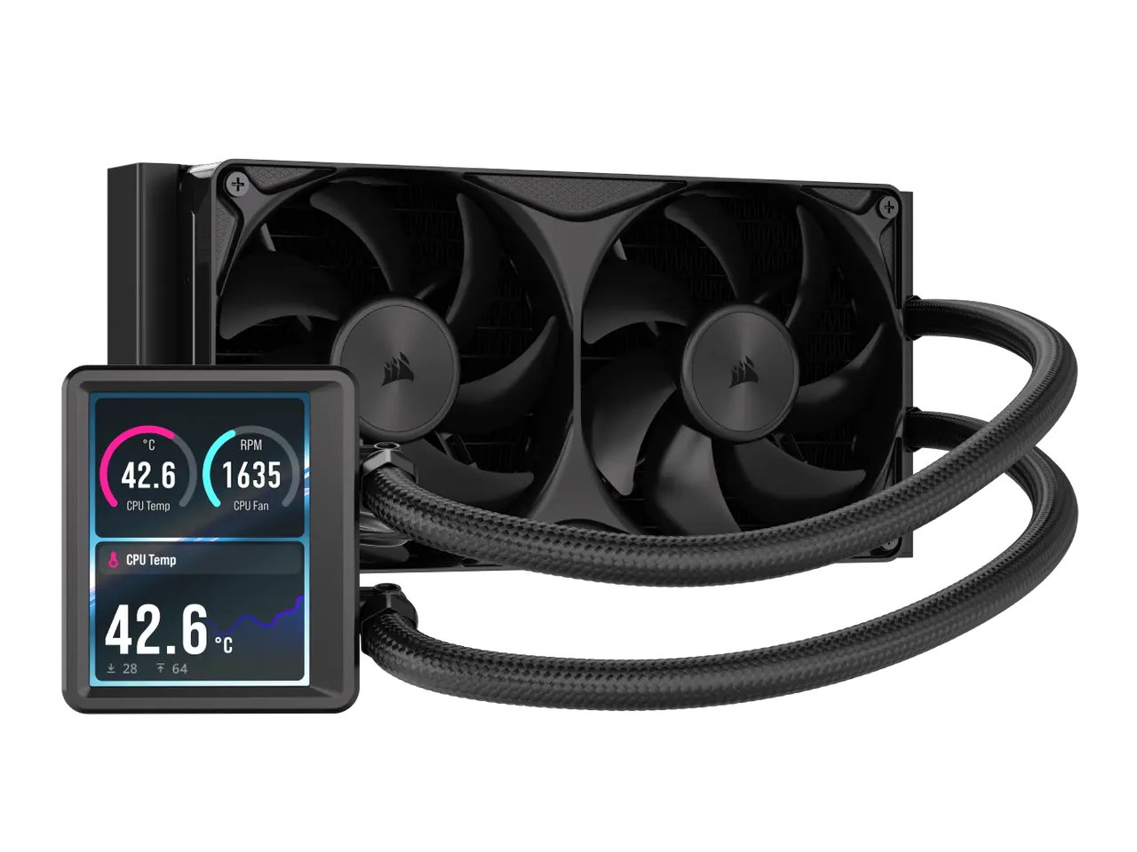 CORSAIR NAUTILUS II 240 RS LCD Liquid CPU Cooler - 3.5" IPS LCD Screen -  FlowDrive 2S Pump - RS II Unified Frame Fans - 240mm Radiator - Fits AMD  AM5/AM4 & Intel LGA 1851/1700