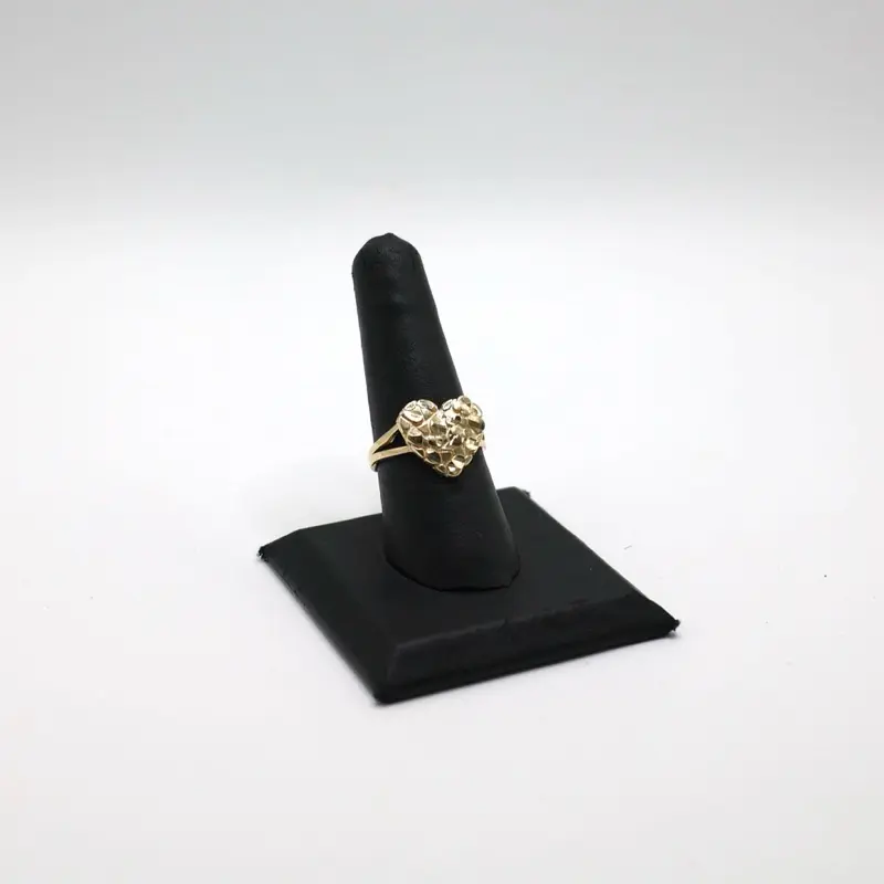 14K Gold Nugget Heart Ring for Women Jumbo - Elegant and Durable Design