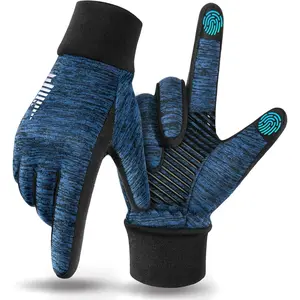 Lightweight Winter Running Gloves,  Screen & Anti-Slip Warm Thermal Glove Liners, Cool Weather Driving Cycling Hiking Biking Walking Sporting for Women Men
