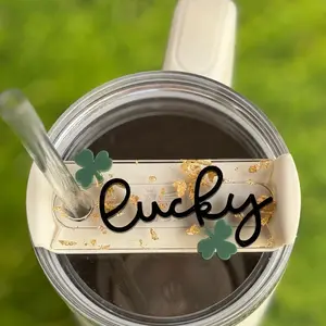 St Patrick’s Day Personalized tumbler name tag • Stanley name plate topper • Stanley accessories • 40oz 30oz 20oz Stanley topper
