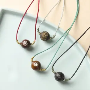 Co-incense bead necklace with Chinese trendy design, spiritual culture, Zen yoga meditation style, intangible cultural heritage, and festival gifts