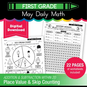 Printable First Grade May Daily Math
