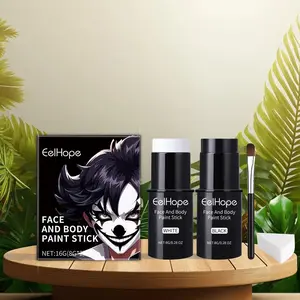 Festival Face Paint Stick Set, 1 Set Long Lasting Face Paint Makeup Kit with Sponge & Brush, Professional Cosmetic Product for Women & Girls, Face and Body Paint Stick