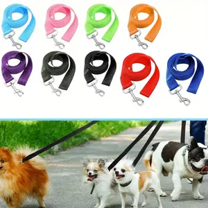 9pcs 6inch upgraded pet leash Tough and durable  Colorful sliding leash Lightweight and portable Nylon training leash suitable for small to medium sized dogs Suitable for training play camping walk summervibes