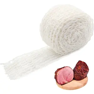 16.4ft Meat Netting Roll, Size 22 Elastic Butcher Twine Net for Smoked Meat Poultry Ham, Suitable for Cooking Smoking or Drying