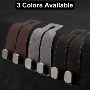 Car Seat Back Storage Hook, Car Seat Headrest Hook,Car Hooks for Purses and Bags, Purse Holder for Car, Leather Car Seat Back Storage Hook Double Hook Car Seat Hangers Organization Accessories