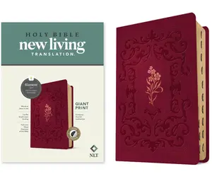 NLT Giant Print Bible, Filament Enabled (Leatherlike, Cranberry Flourish, Indexed, Red Letter) -- New Living Translation - Bible