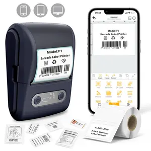 P1 Thermal Wireless Label Printer, Portable Bluetooth-compatible Sticker Mini Printer, Barcode Label Maker, Price Tag Printers, DIY Label Printing