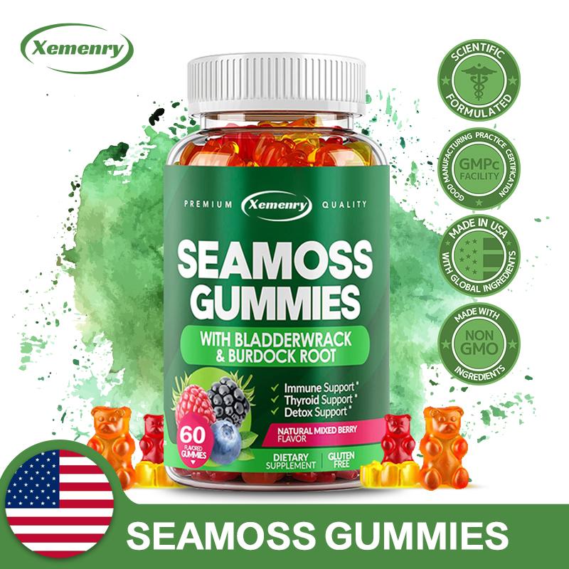 SEAMOSS GUMMIES--IMMUNE BOOSTER/DETOX SUPPORT/thyroid Support/SUPPORT FOR DIGESTIVE SYSTEM/GLUTEN-FREE/DAIRY-FREE/NON-GMO/100%VEGAN-USA PRODUCT
