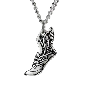Stainless Steel Mini Track Shoe-Philippians 4:13-Necklace