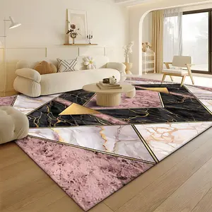 Marble Pattern Floor Mat, Rectangle Home Decorative Carpet, Modern Abstract Geometric Pattern Rug, Non-slip Floor Mat for Home Living Room Bedroom Hotel Dormitory Decor