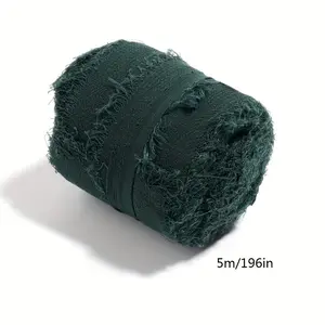 Hand-Torn Chiffon Ribbon 196.85 Inches, Frayed Edge Design, Perfect for Clothing Lace, Project Making, Weddings, Holidays, Anniversaries, Birthdays