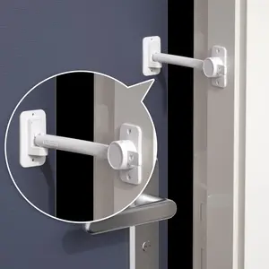 EUDEMON 1 Pack Child Proof Door Finger Pinch Guard, Baby Door Stopper& Door Latch, Adjustable Door Lever Handle for Pets, Great Door Lock for Dogs, Easy Cats Entry