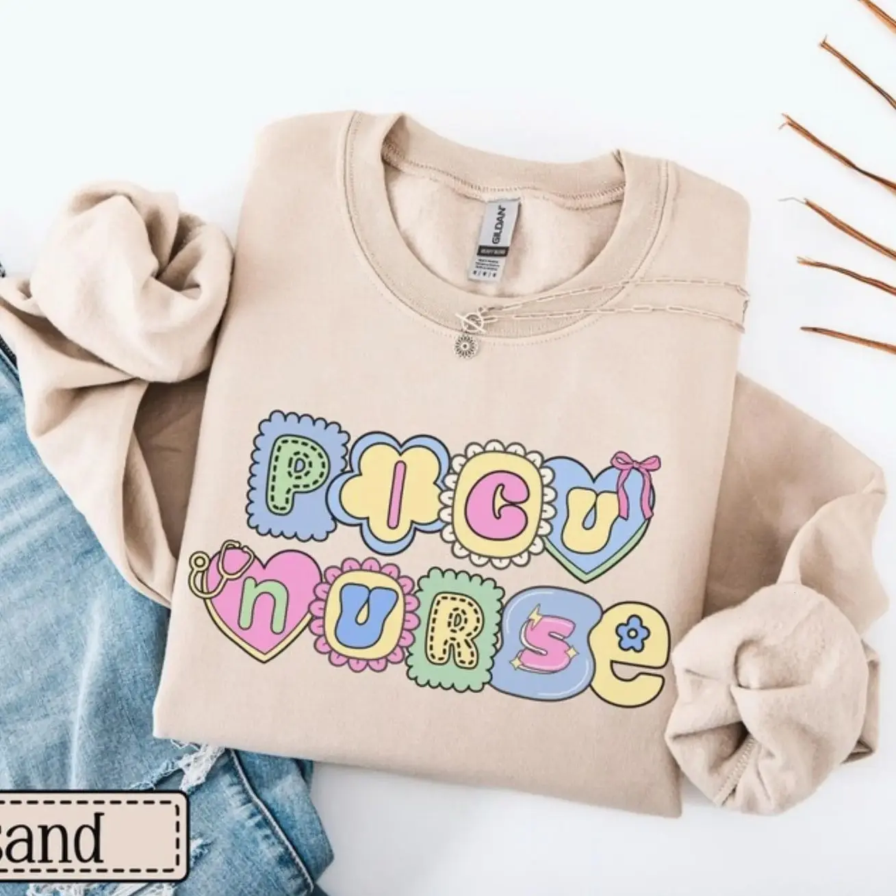 PICU Nurse Sweatshirt, Pediatric ICU RN Crewneck, Cute PEDS Nurse Sweater, PICU Nurse Gift TLY