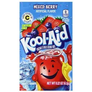 10x Kool-Aid Mixed Berry Drink Mix Packets - Tasty Beverage Flavoring Powder 0.13oz