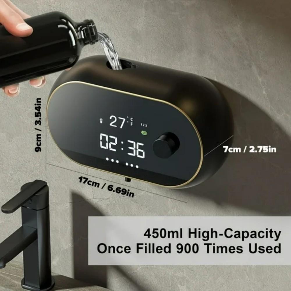 Automatic Soap Dispenser Foam Bathroom - Wall Mount Rechargeable Touchless Adjustable Smart Electric Dispenser with Clock/March Madness/Spring Break - Hygienic Solution for Kitchen/Bathroom