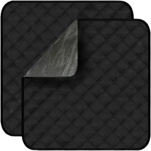 Waterproof Seat Protector Pads Washable Absorbent Chair Pads for Incontinence Reusable Pee Pads for Adults Kids Wheelchair 2pcs Black 22"x21"