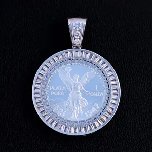 Moissanite Baguette Bezel Centenario Pendant - 925 Silver