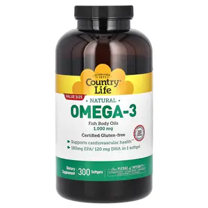 Country Life Natural Omega-3, 1,000 mg, 300 Softgels