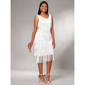 Plus Size Women’s V-Neck Sleeveless High-Waist Bodycon Midi Dress – Elegant Formal Party & Evening Gown for Curvy Women