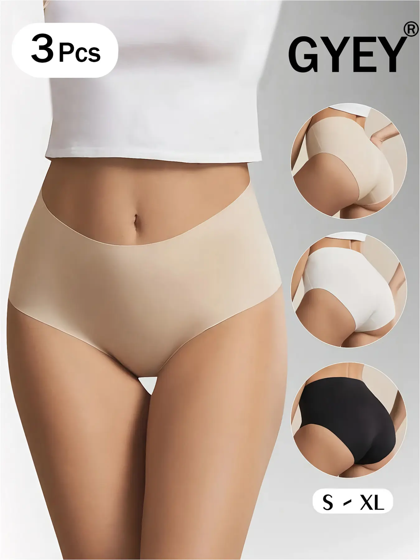 3 Pack Women Zero Feel Seamless Underwear Tummy Control Panties High Waist Tummy Slimming Invisible Breathable Soft Smooth Comfortable Nude Feeling Underpants 3 Colors Seamless Undergarment